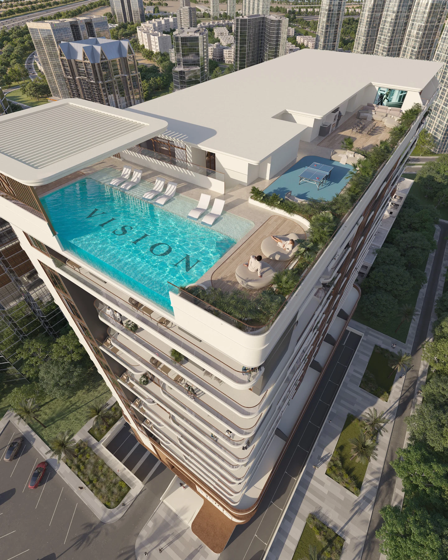 Lumina by Vision rooftop swimming pool and leisure deck