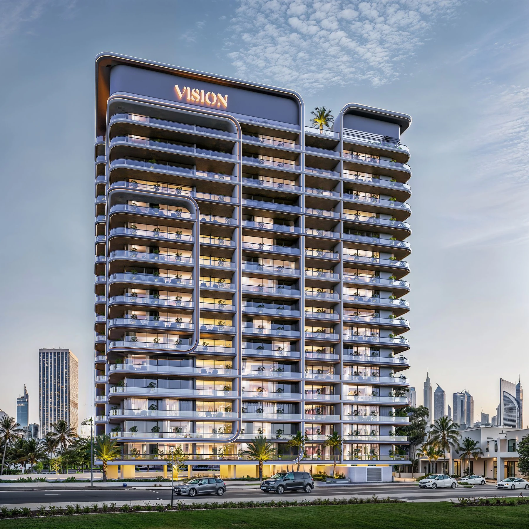 Verde by Vision front facade rendering