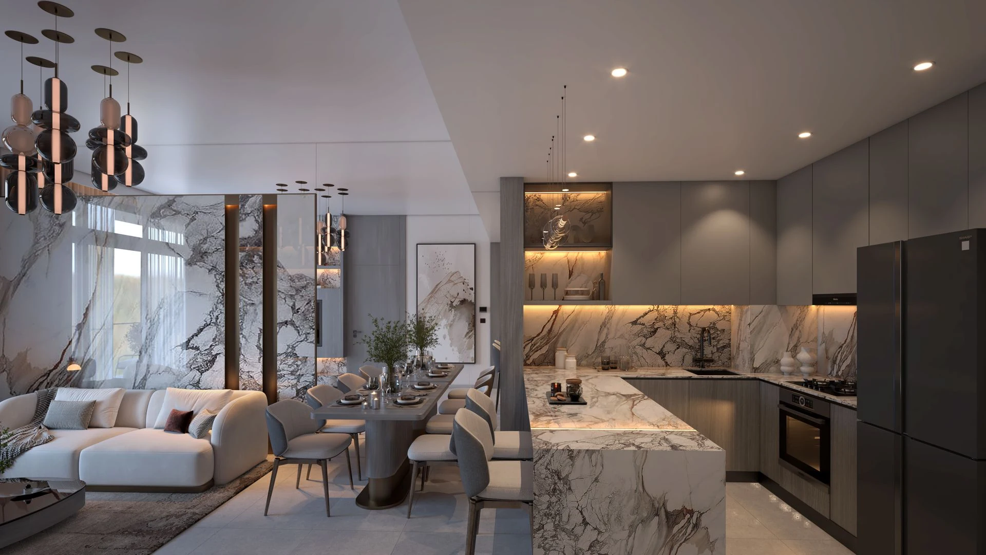 Vista by Vision apartment living room rendering