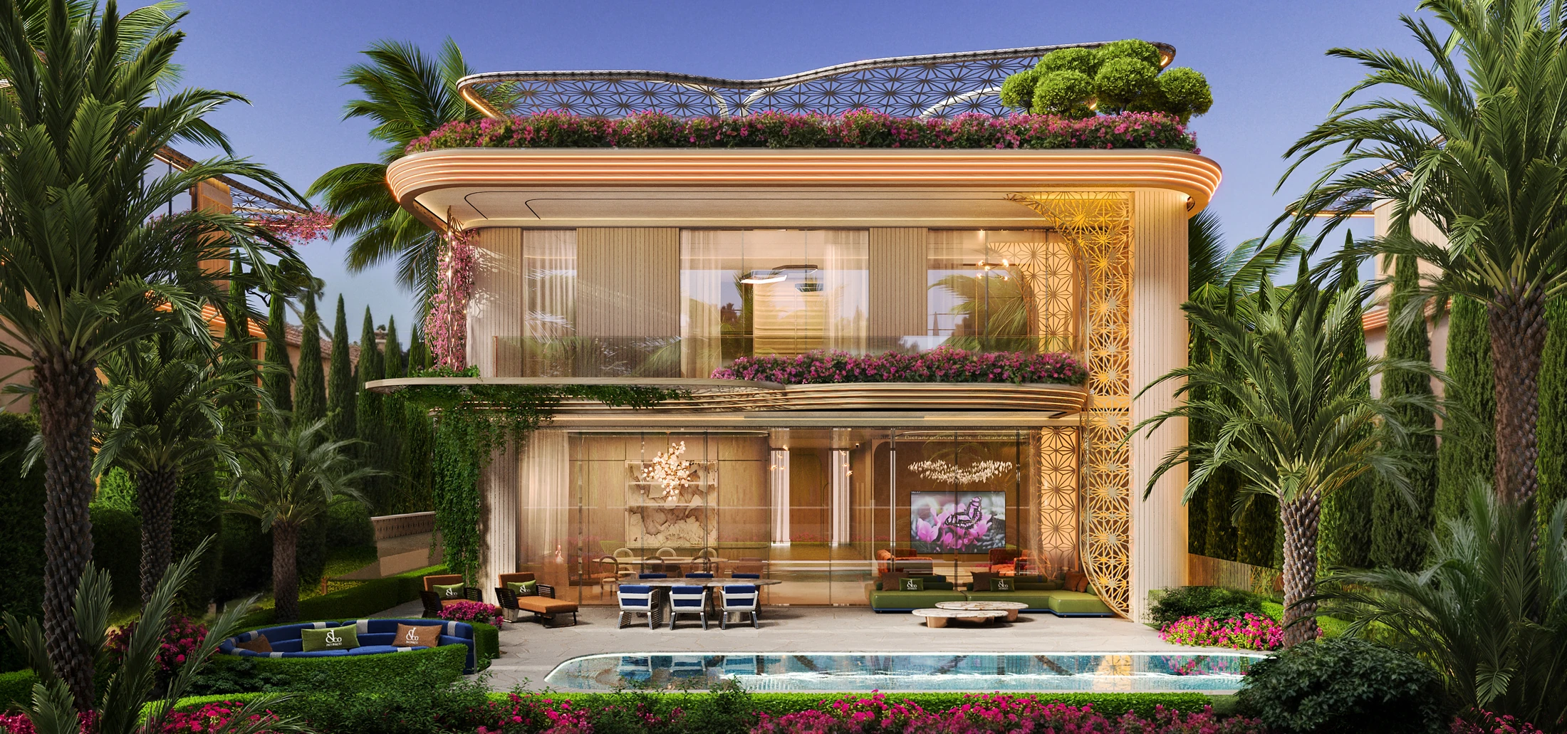 Fleurs de Jardin mansion rear elevation