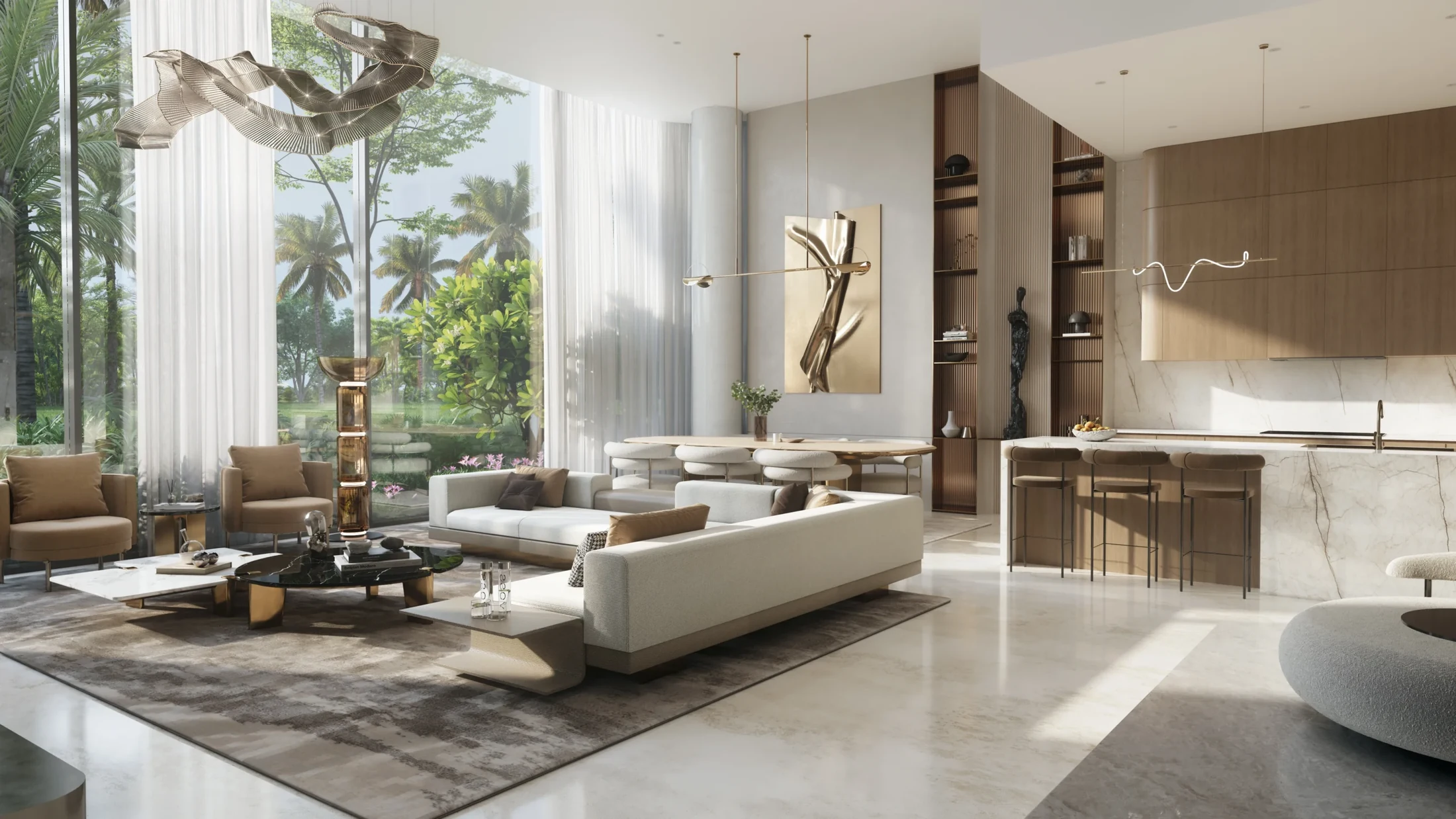 The Tides living and dining room