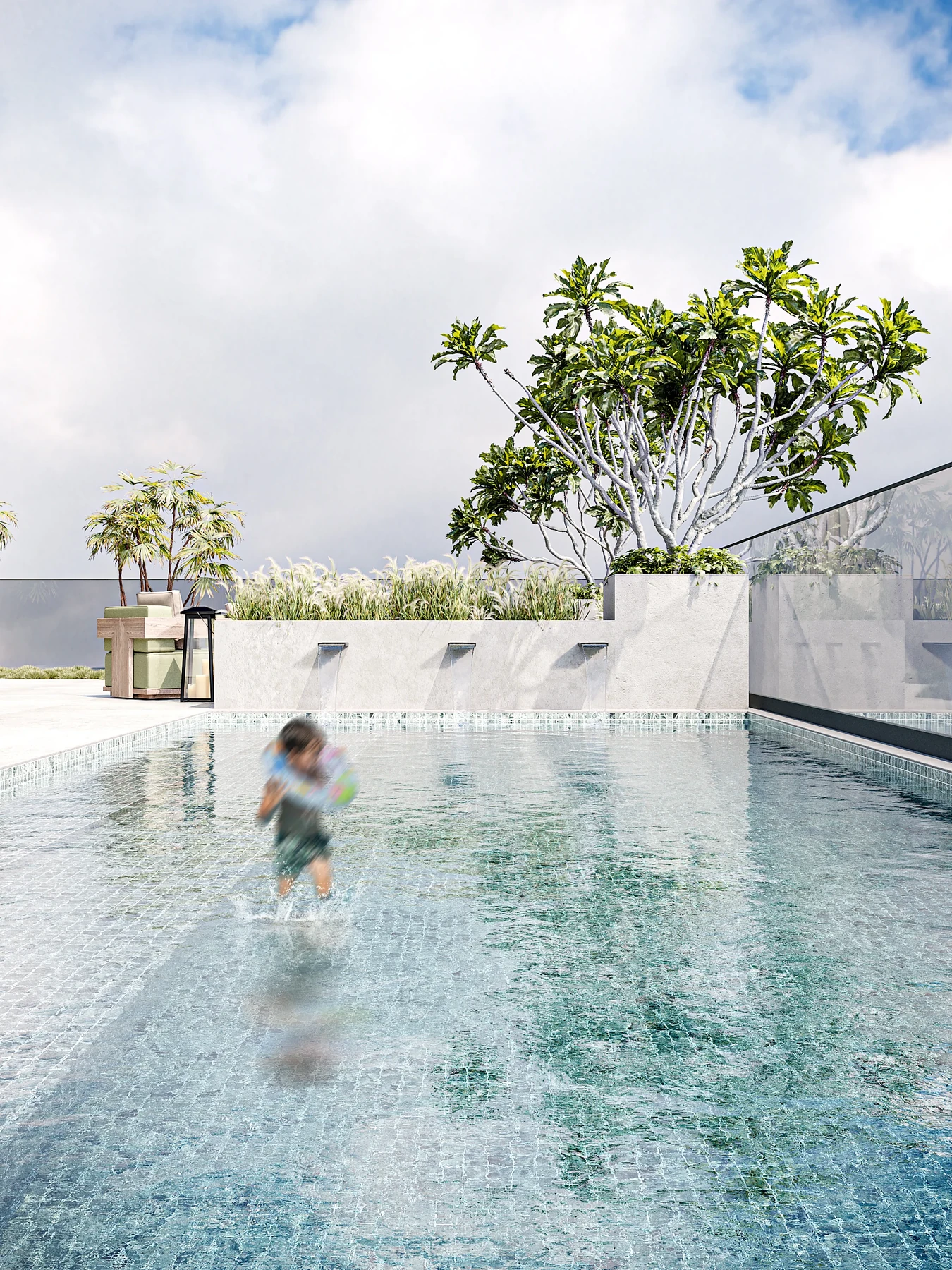 Q Gardens Lofts pool area