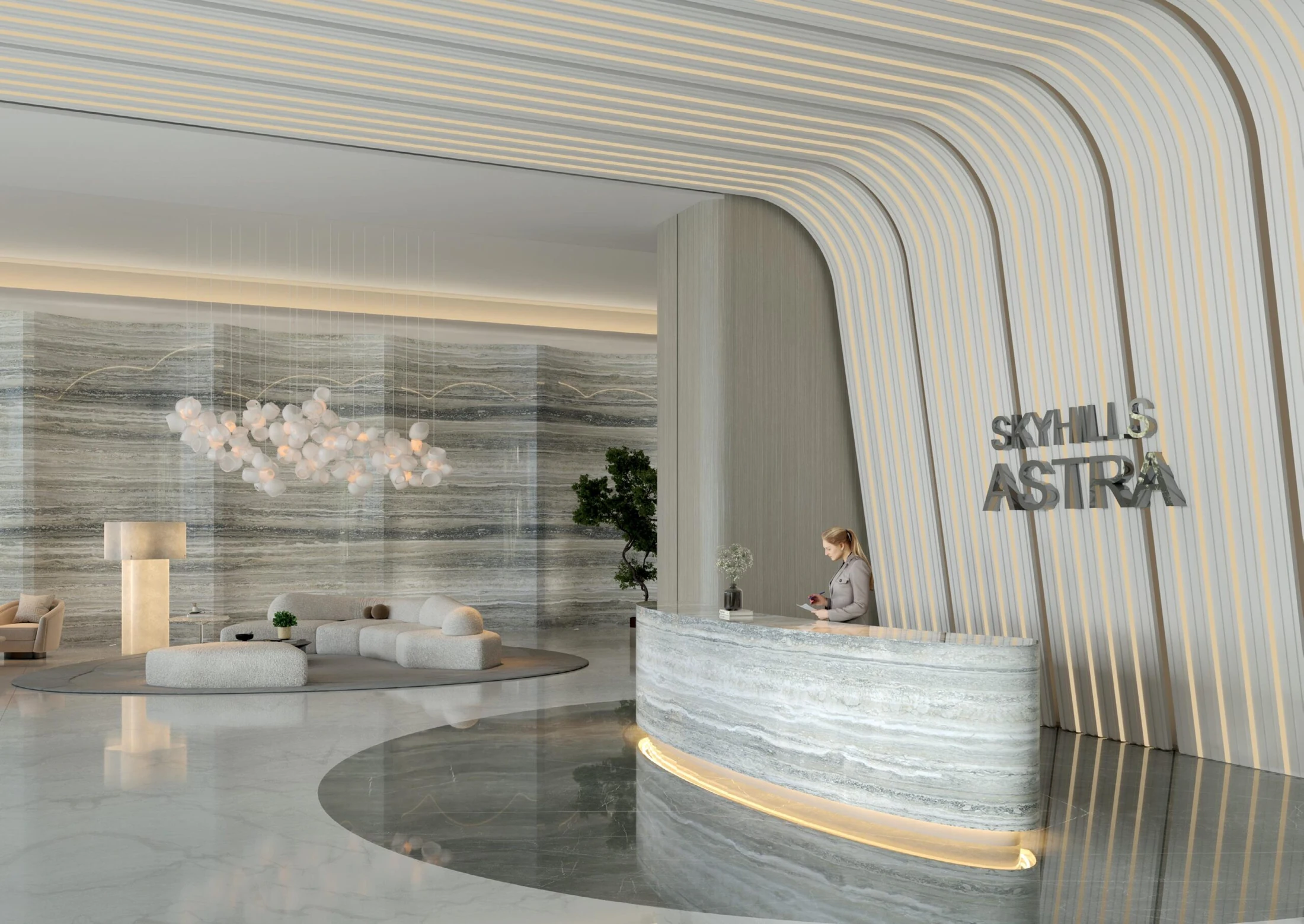 SkyHills Astra entrance lobby