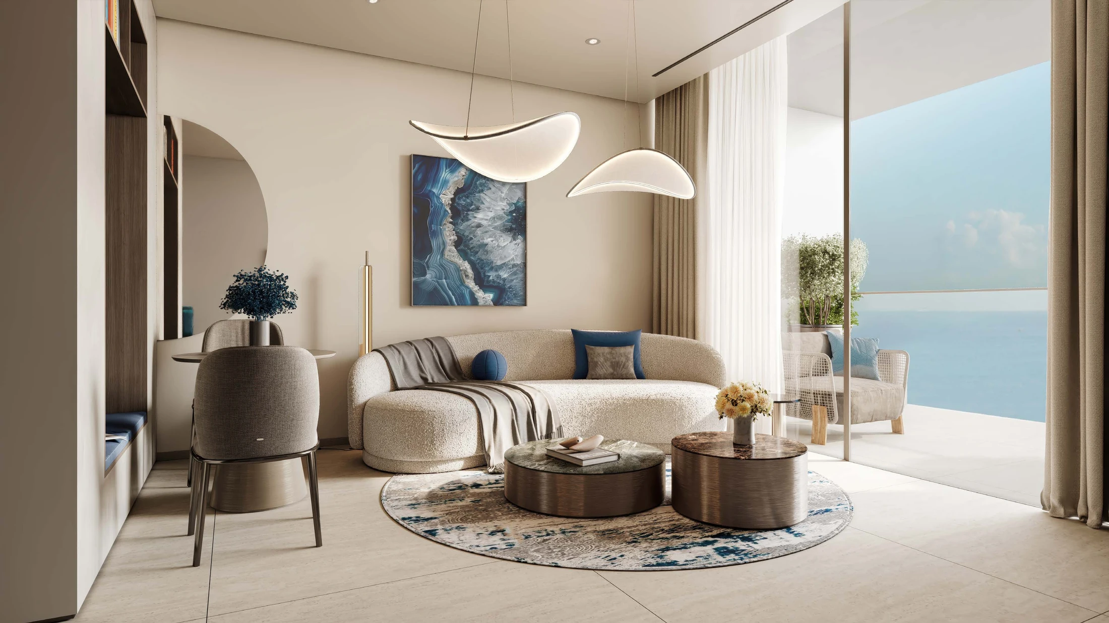Franck Muller Yachting furnished living room rendering
