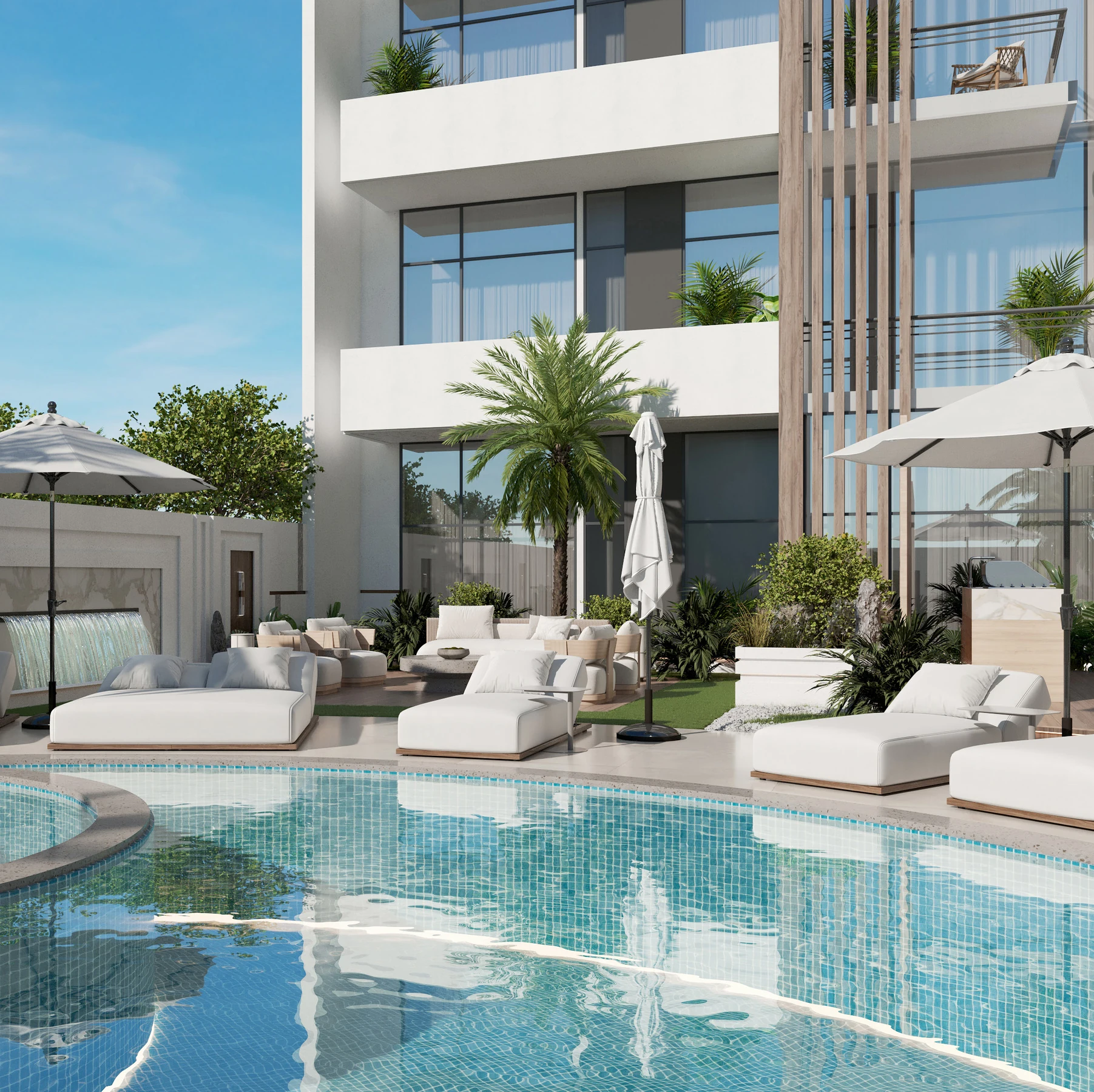 Mi Casa outdoor swimming pool rendering