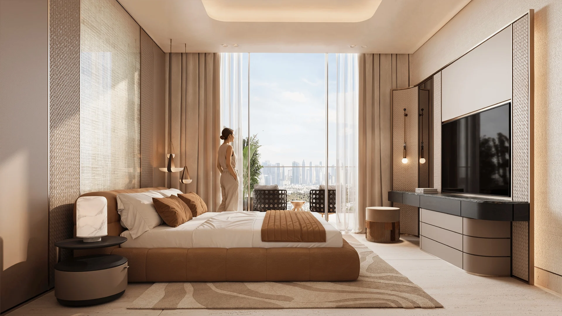 Binghatti Spectre — bedroom interior rendering