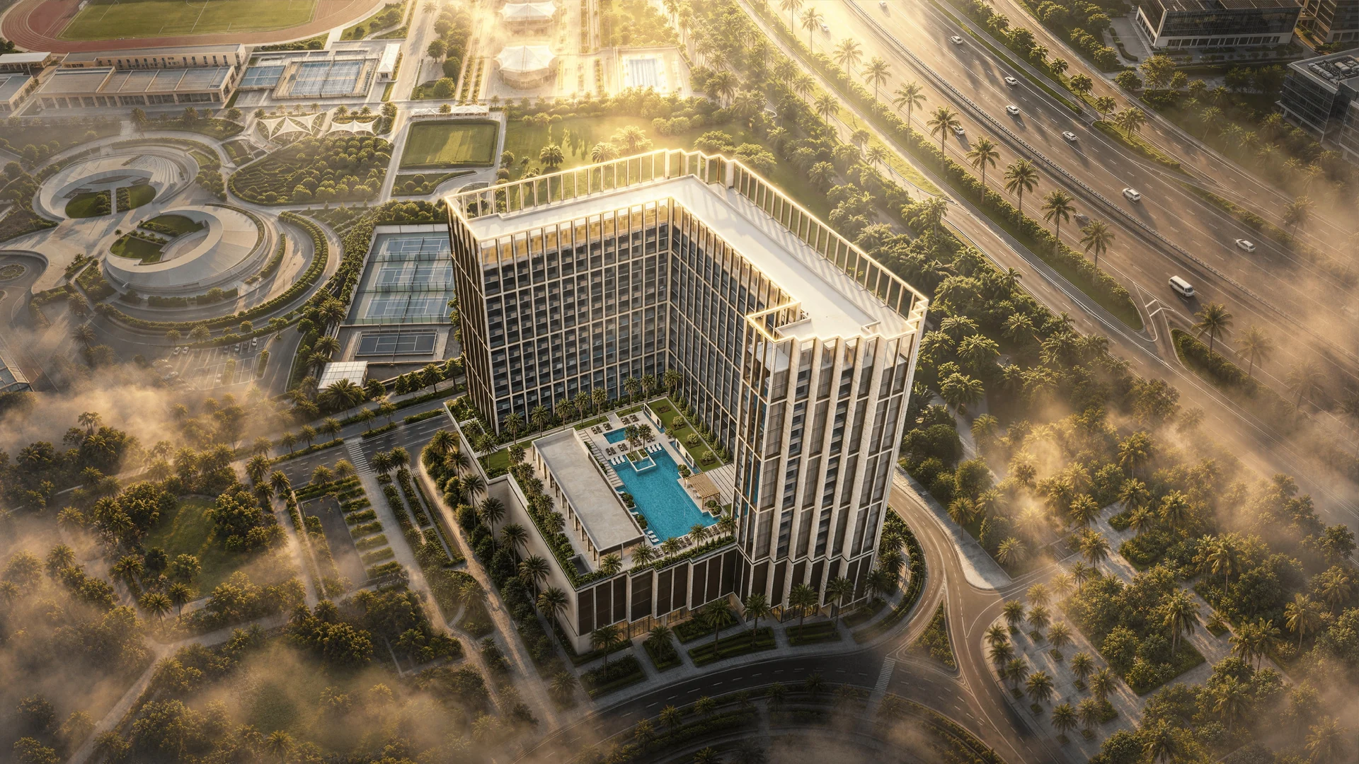 Binghatti Starfall — exterior architectural rendering
