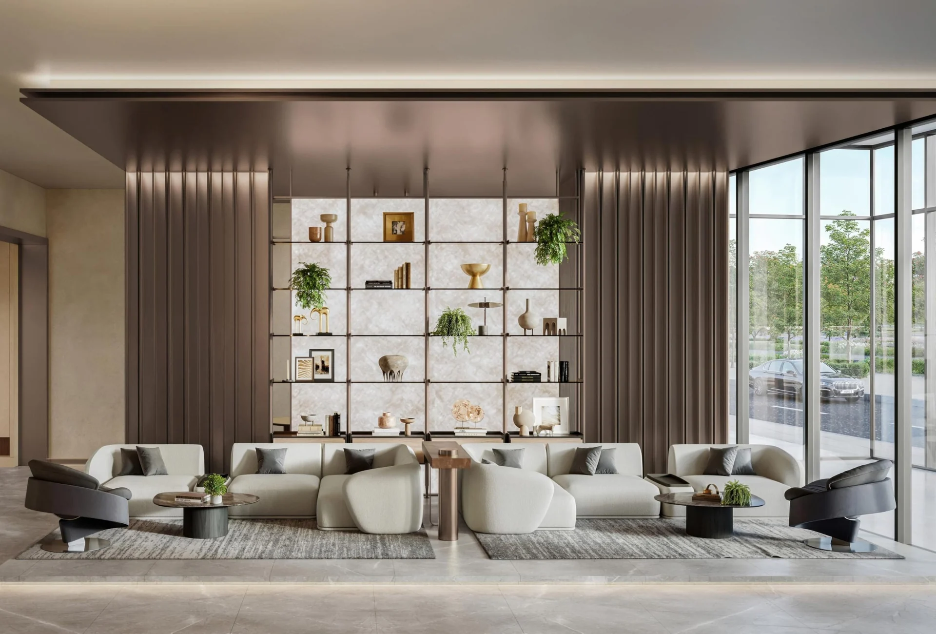 Lounge seating at Eaton Square — architectural rendering