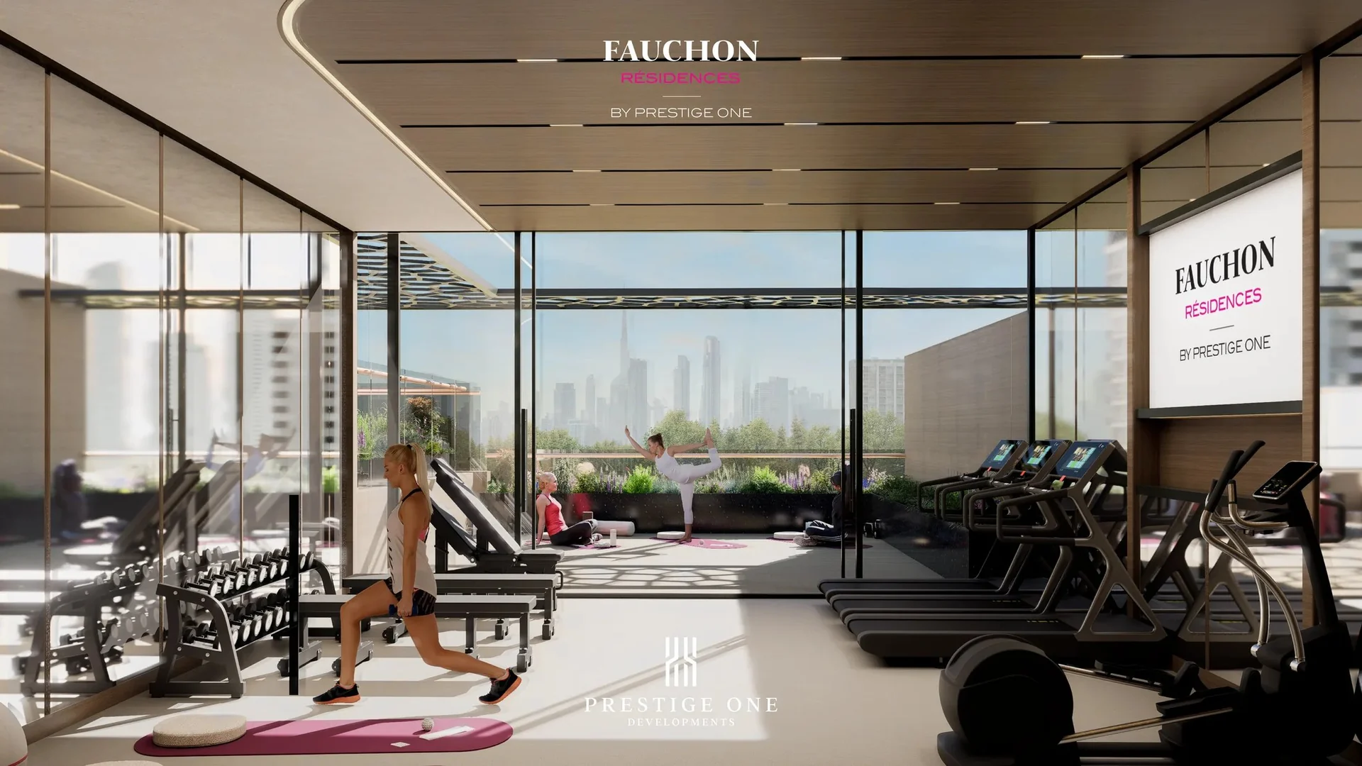 Fitness area at FAUCHON Résidences — architectural rendering