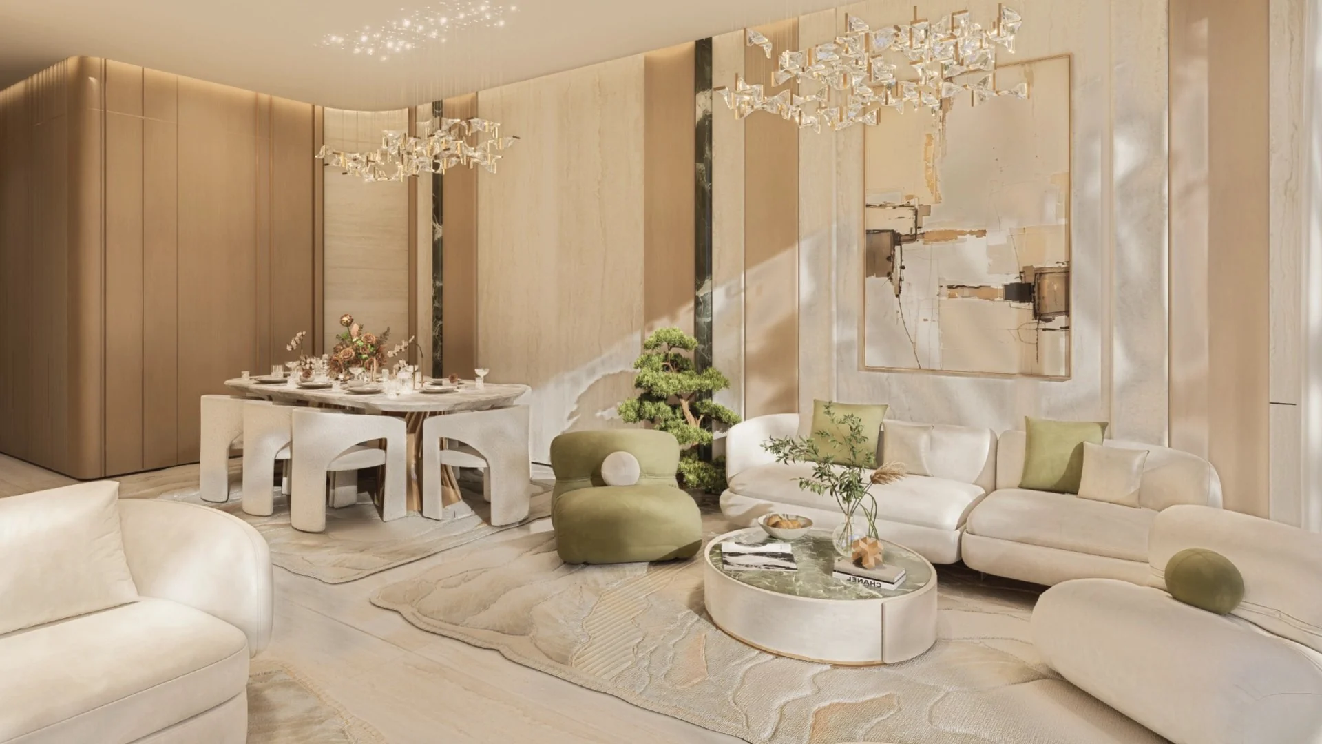 Dining area at Greenz by Danube — architectural rendering