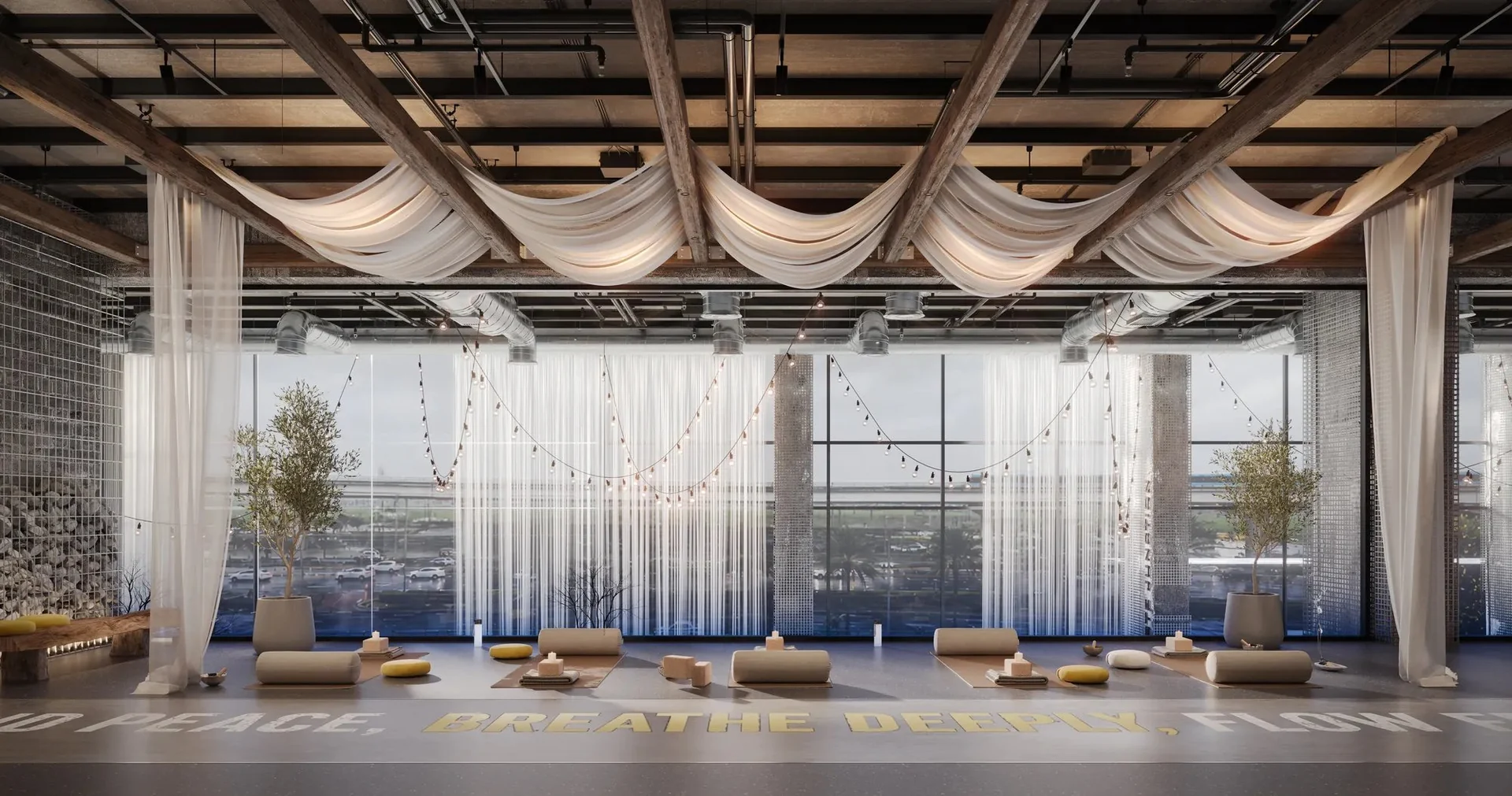 Shared lounge at RAW District II by Imtiaz — architectural rendering