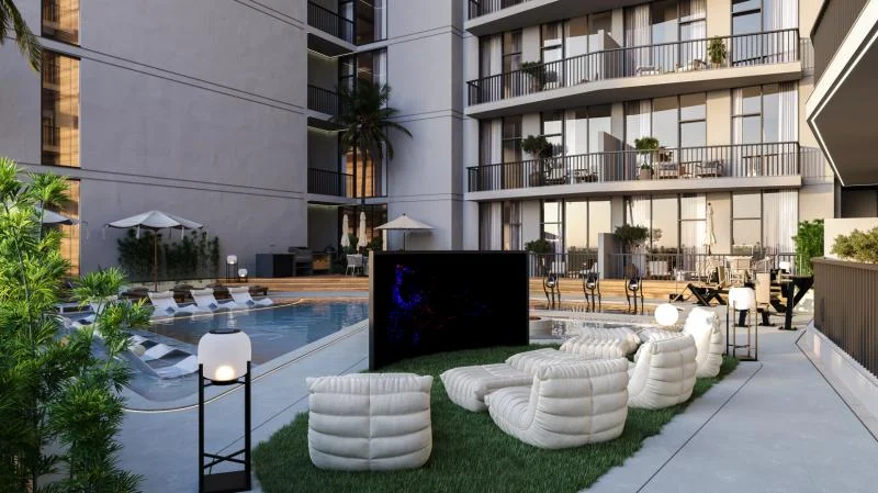 Outdoor seating at SAMANA Greenfield