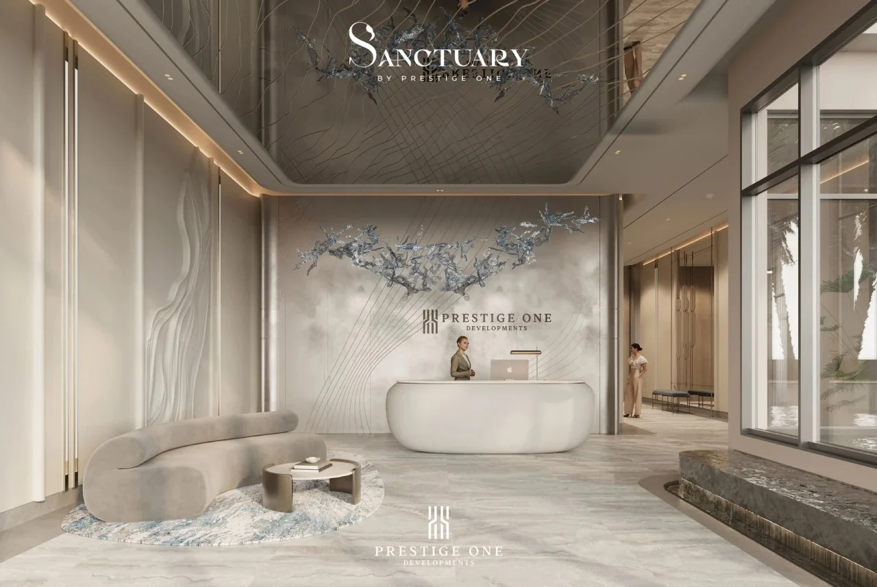 Entrance lobby displayed for Sanctuary Hive — architectural rendering