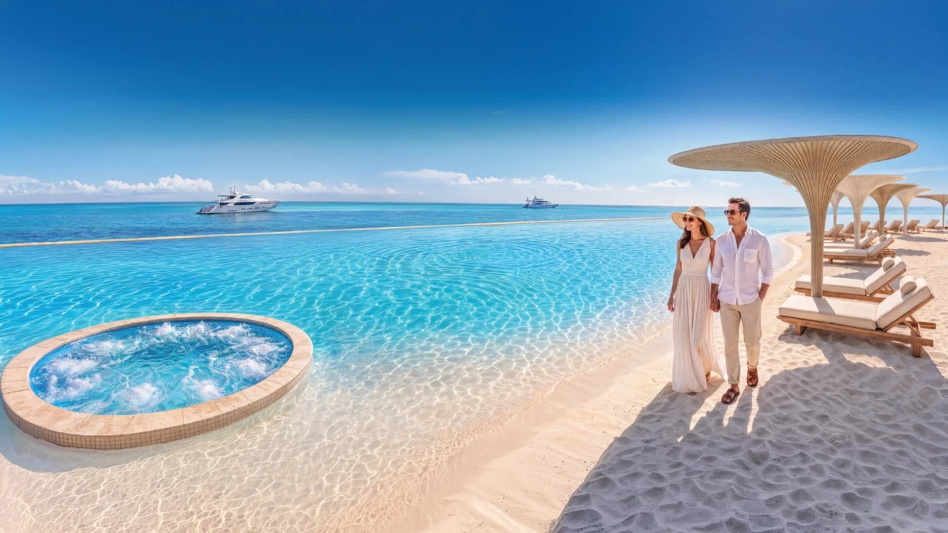 Lagoon and waterfront leisure area at Shahrukhz Residences — architectural rendering